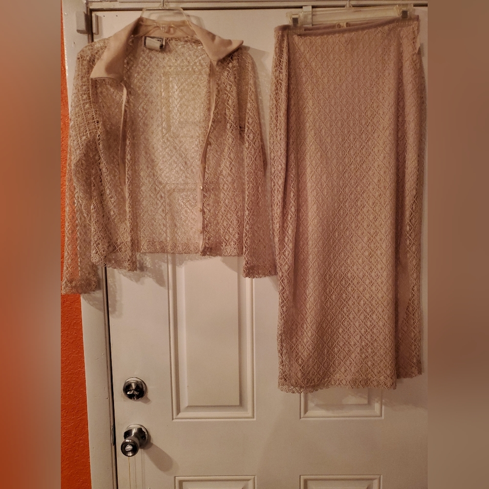 2 piece crochet skirt set